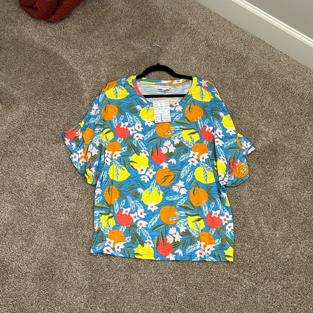 LuLaRoe Citrus Dahl Top